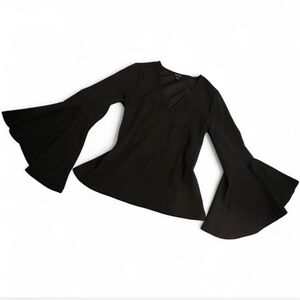 Anne Klein elegant/gothcore top with long bell sleeves